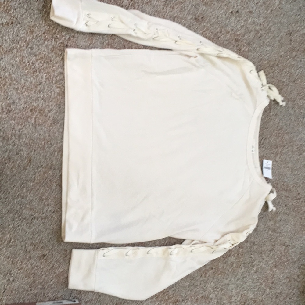 Gap sweatshirt with lace up sleeve detail